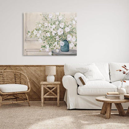 Geranium Country Still Life Painting, 36 x 48 Inch Canvas Wall Art | Stupell Industries · By Julia Purinton · Ready to hang · Farmhouse charm for any room · Made in USA