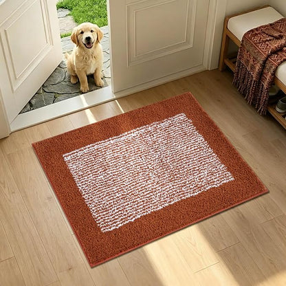 Bathroom Rugs 24x17 Non Slip Washable, Bath Mat for Bathroom Floor Tub, Soft Absorbent Quick Dry Mats for Shower, Bathtub,Home Decor(Coral Orange)