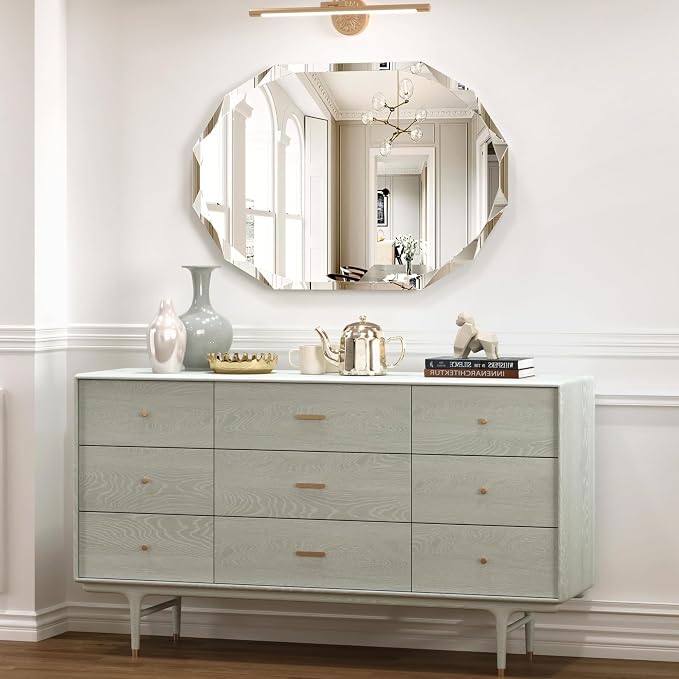 20x30 Inch Bathroom Mirrors for Over Sink, Round Frameless Mirrors for Wall | Beveled Bathroom Mirror, Bathroom Vanity Circle Mirror for Bedroom Living Room Entryway Home Decor