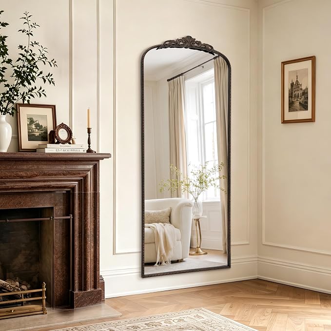 Micasso Bronze Full Length Mirror: 26''x63'' Large Vintage Floor Mirror | Baroque Long Body Mirror - Traditional Ornate Antique for Cloakroom/Dressing Room/Bedroom/Entryway - Ideal for Living Room