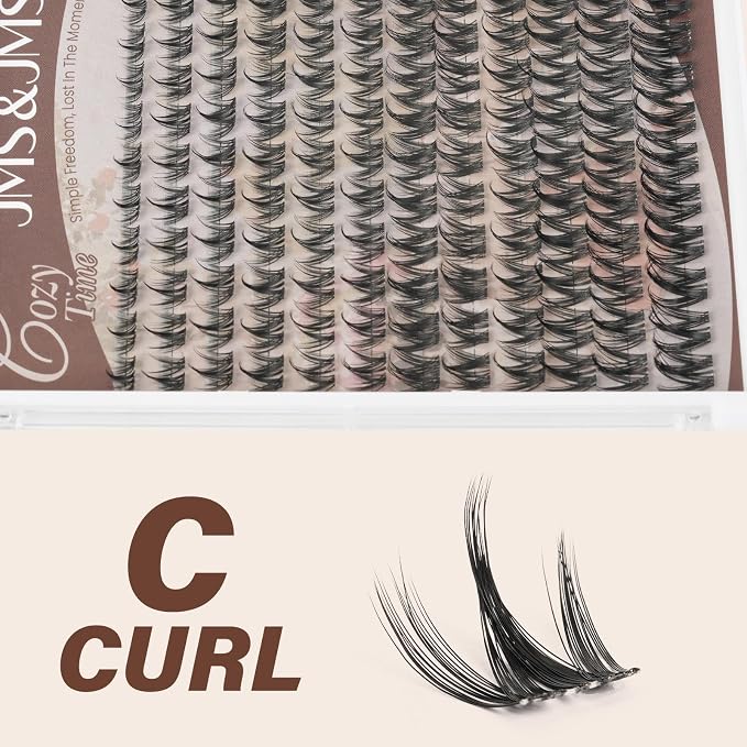 JMS&JMS Spike Lashes Kit, Anime Lash Clusters Kit, Manga Lash Extension Kit | C Curl 8-18Mix Invisible Band Lash Kit Natural Wispy Eyelashes Kit with Black Lash Bond and Seal, Remover at Home