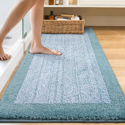 70x24 Long Bathroom Rugs Washable Non Slip, Dusty Blue Bath Mat for Bathroom Floor Tub, Soft Absorbent Quick Dry Mats for Shower, Bathtub,Home Decor