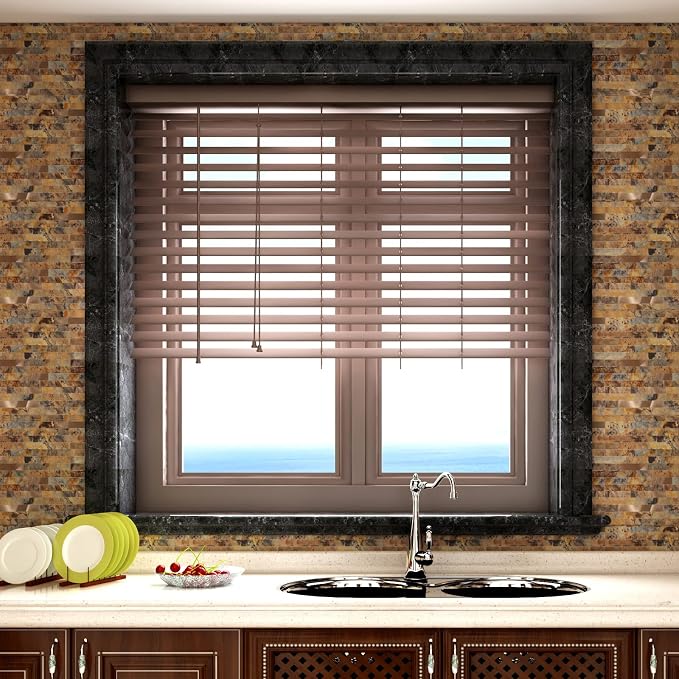 Yipscazo Peel and Stick Stone Metal Backsplash, Stick on Tiles for Backsplash Kitchen (Brown Stone Rock, 10-Pack)