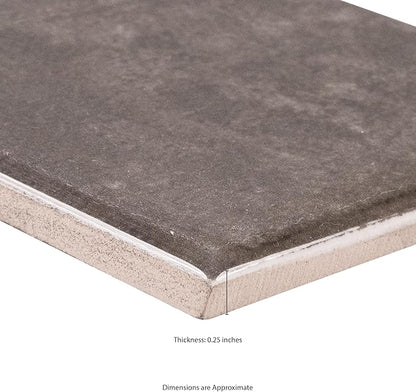 M S International Renzo Storm Glossy Ceramic Subway Tile for Bathroom, Kitchen Backsplash, Accent Wall, and Shower - Sample