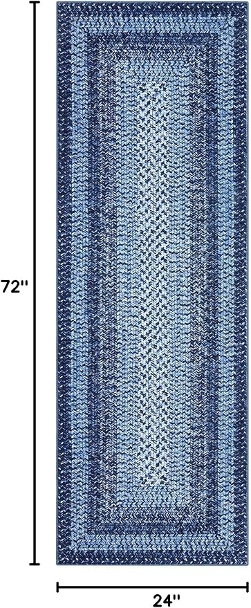Washable Runner Rug 2x6 Runners for Hallways Non Slip Bathroom Rug Modern Soft Bedroom Area Rug Farmhouse Throw Rugs Kitchen Rugs Stain Resistant Carpet Entryway Indoor 2'x6' Navy Blue