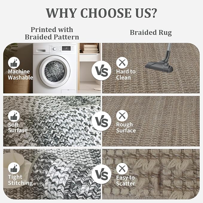 Modern Washable Rug 8x10 Rugs for Living Room Soft Bedroom Rug Grey Geometric Large Area Rug Non Slip Throw Rugs Non Shedding Stain Resistant Carpet for Nursery Dining Room 8'x10' Grey