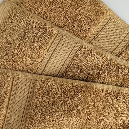 SUPERIOR Egyptian Cotton Plush & Absorbent, Hand Towel Set of 4, Toast | Quick Dry, Soft Luxury Towel Set, Bath Essentials for Bathroom, Guest Bath, Spa, 4 Piece Set, Madeline Towels