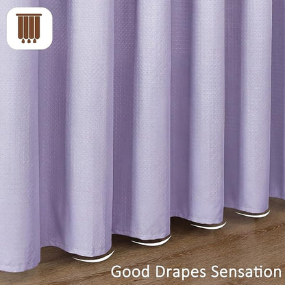 Extra Long Shower Curtain 96 Inch Long 1 Piece, Waffle Embossed Textured Fabric Shower Curtain for Bathroom Large Hotel, Water Resistant, Machine Washable, Lavender, 72Wx96L Inches