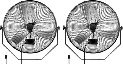 Simple Deluxe 24 Inch Industrial Wall Mount 3 Speed Commercial Ventilation Metal Fan for Warehouse, Workshop, Factory and Basement, Black