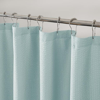 OVZME Berry Cute Shower Curtain, Embossed Textured Fabric Shower Curtain for Bathroom - Soft Cloth & Hotel Spa Luxury, Water Repellent, Machine Washable Shower Curtain, 72X72, Light Green