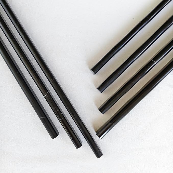Black Marble Pencil Tile, 10 Pack 0.39in x 12in Marble Tile Edge Trim Polished for Kitchen Backsplash, Bathroom and Shower Walls