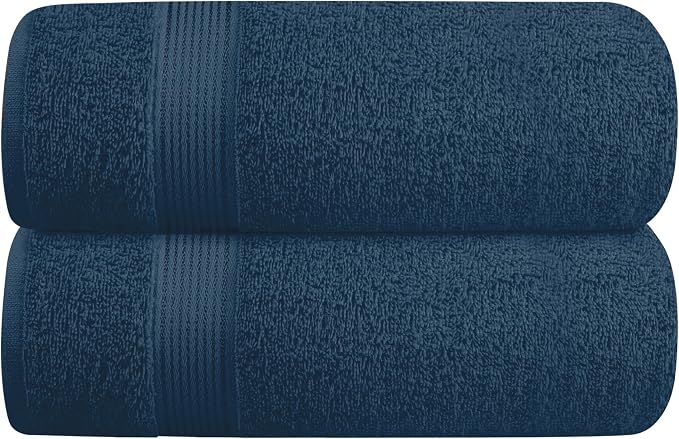 Cotton 2 Pack Oversized Bath Towel Set 28x55 inches, Large Bath Towels, Ultra Absorbant Compact Quickdry & Lightweight Towel, Ideal for Gym Travel Camp Pool - Mineral Blue