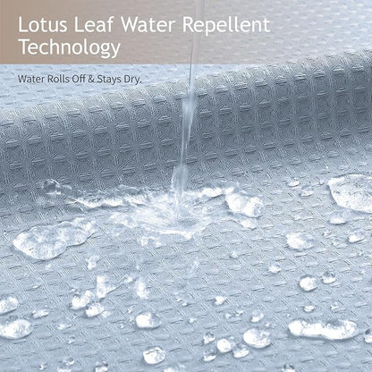 256GSM Cotton-Like Waffle Shower Curtain, Fog Blue 72"x78" | with Weighted Hem & Rustproof Grommets - Soft, Quick-Dry & Water-Repellent, Perfect for Extra-Long Tubs, RVs, Apartments