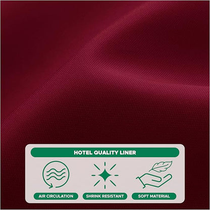 Biscaynebay Extra Long Fabric Shower Curtain Liners 72" Width by 84" Length, Burgundy Water Resistant Bathroom Curtains Rust Resistant Grommets Top Weighted Bottom Machine Washable