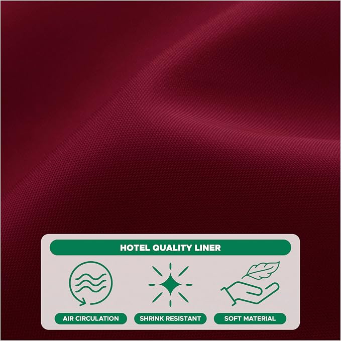 Fabric Shower Curtain Liner 72x84-Burgundy Extra Long Shower Liners | Hotel Quality Water Resistant Machine Washable Shower Liner-Cloth Polyester Light Weight High Ceilings Bathroom Curtain Liner