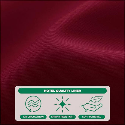 Fabric Shower Curtain Liner 72x84-Burgundy Extra Long Shower Liners | Hotel Quality Water Resistant Machine Washable Shower Liner-Cloth Polyester Light Weight High Ceilings Bathroom Curtain Liner