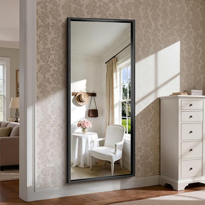 CIRCUMI 72"x30" Brushed Black Bathroom Mirror, Double Sink Vanity Mirror | Chunky Box Metal Frame, Shatterproof, Tempered Glass, Bathroom Remodel&New Home, Large Rectangular Mirror for Living Room