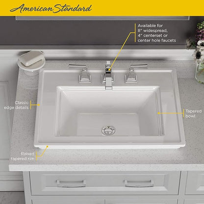 American Standard 1203008.020 Town Square S Countertop Sink, 8-inch Centers, White