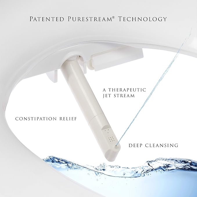 Lotus Bidet ATS-1000 Round with Enema Wash (Purestream) for constipation relief, Heated Seat With Remote Control, Temperature Controlled Wash, Warm Air Dryer, Easy DIY Installation, Made in Korea