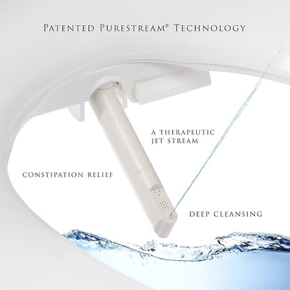 Lotus Bidet ATS-1000 Round with Enema Wash (Purestream) for constipation relief, Heated Seat With Remote Control, Temperature Controlled Wash, Warm Air Dryer, Easy DIY Installation, Made in Korea