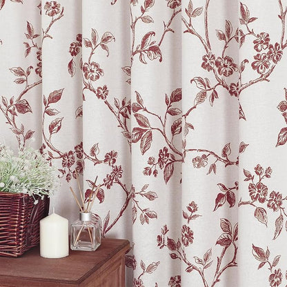 MitoVilla Small Stall Shower Curtain Set 36 x 72, Narrow Half Cotton Floral Cottagecore Spring Shower Curtains for Bathroom, Modern Farmhouse Country Plant Leaves Bathroom Décor