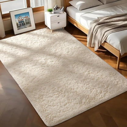 Ophanie 6x9 Area Rugs,Upgrade Non-Slip Fluffy Soft Rugs for Living Room,Large Shag Ivory Fuzzy Plush Rug,Shaggy Big Carpets for Bedroom,Kids Boys Girls Dorm Nursery Decor with Over 99 pcs Pile fibers