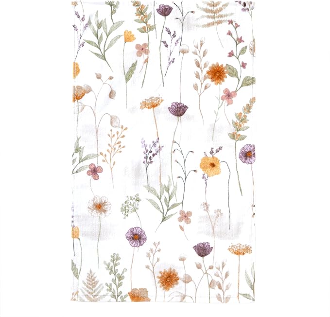 SKL Home Somerset Hand Towel Set-2pc, 100% Cotton, White | Soft & decorative printed velour. For use in the bathroom, kitchen or bar & makes a great gift.