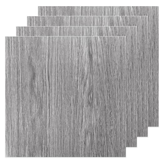Vinyl Flooring 12"x12" Peel and Stick Floor Tile Vertical Grey Wood | 40 Sheet Waterproof Vinyl Floor Tiles Self Adhesive Floor Tiles Clearance Sticky Laminate Flooring Stick on Bathroom Kitchen