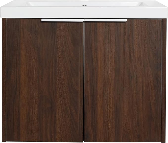 24" Bathroom Vanity with Sink, Single Sink Modern Bathroom Vanities Set, Wall-Mounted Bathroom Vanity, Floating Soft Close Door