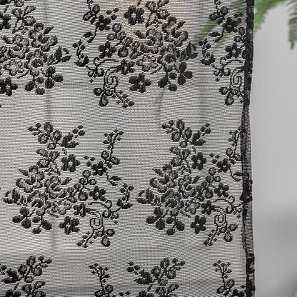 YJ YANJUN Black Lace Shower Curtain for Bathroom 72x72, Gothic Style with Attached Valance