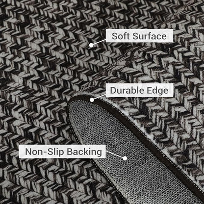 Printed Washable Rugs 3x5 Rug for Entrance Modern Small Kitchen Rug Low Pile Non Slip Soft Throw Rugs Bedroom Rug Farmhouse Stain Resistant Carpet for Office Nursery 3'x5' Grey/Brown