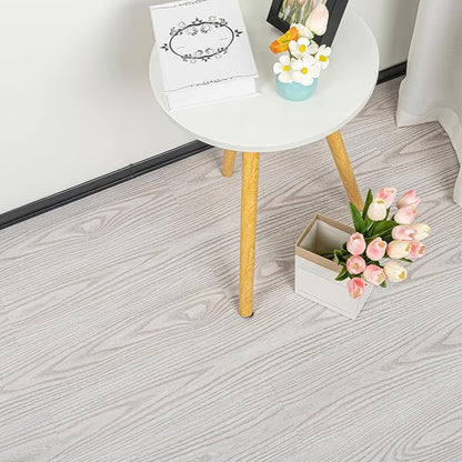 Peel and Stick Floor Tile Wood Grain Texture, Vinyl Flooring | Self-Adhesive and Waterproof, No Residue Flooring Roll for Bathroom, Kitchen, Bedroom (10-Pack Covers 15 Sq.Ft)