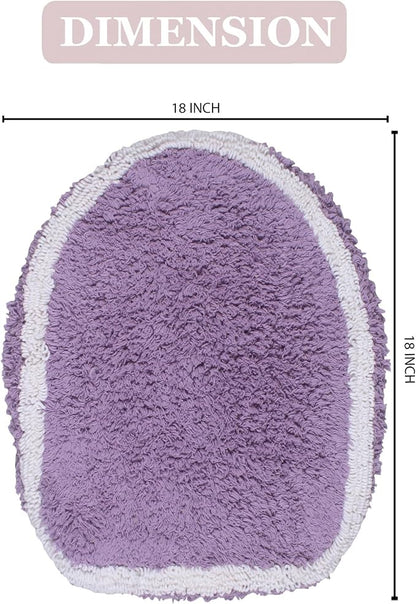 Home Weavers Allure Collection Toilet Lid Seat Cover, Elastic Edges, 100% Cotton Soft Universal Fit for Standard Oblong Round Elongated Bath Room Bowl Lids, Washable, 18"x18" Toilet Lid Cover, Purple