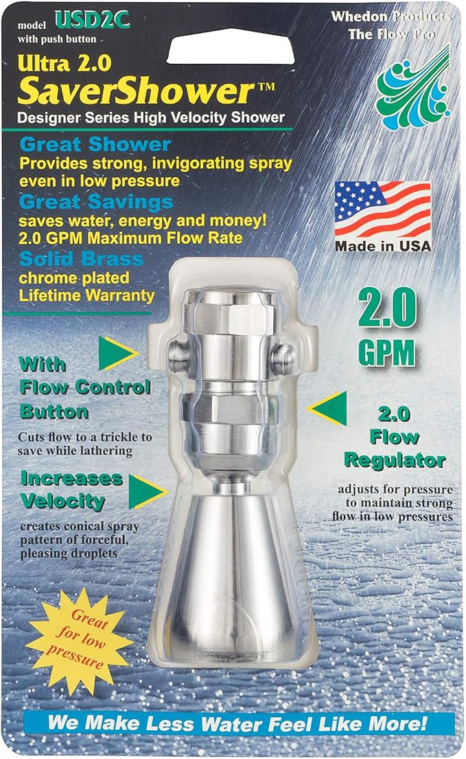 WHEDON PRODUCTS USD2C Brass/Chrome Deluxe Shower Head