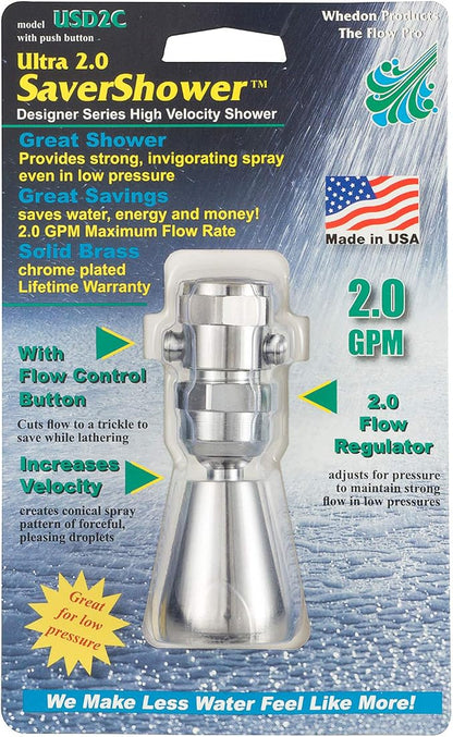 WHEDON PRODUCTS USD2C Brass/Chrome Deluxe Shower Head