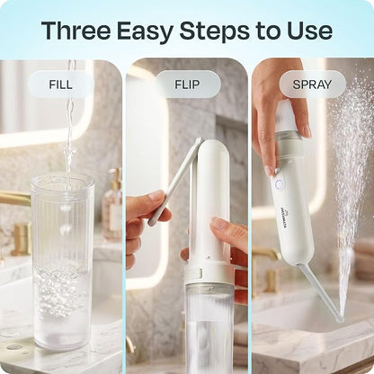 Portable Electric Bidet for Travel - Portable Bidet Rechargeable Handheld Sprayer with 3 High Pressure Modes, USB-C, Adjustable Nozzle & Extra Clean Kit, IPX6 Waterproof Peri Bottle (White)