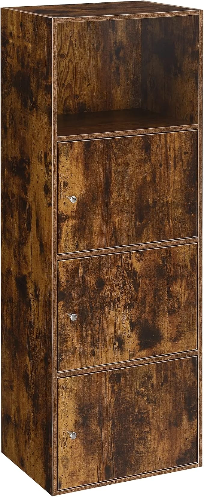 Xtra Storage Three-Door Cabinet with Shelf in Walnut Wood Finish