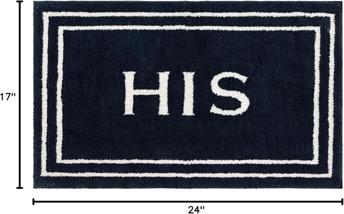 Mohawk Home His Casual Novelty; Solid Navy Blue 1' 5" X 2' Bath Mat Perfect for Bathroom