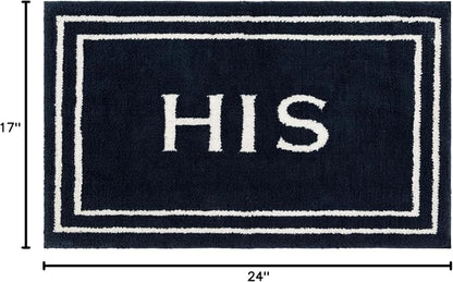 Mohawk Home His Casual Novelty; Solid Navy Blue 1' 5" X 2' Bath Mat Perfect for Bathroom