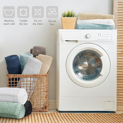 Madison Park Splendor Reversible 100% Cotton Bath Rug, 21 x 34, White | Tufted Bathroom Mat, 3000 GSM, Hotel Quality, Luxurious Plush, Medium Pile, Absorbent, Quick Dry, OEKO-TEX, Shower Room Décor