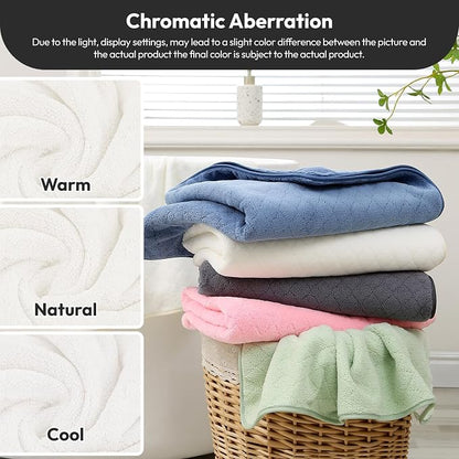 JML Bath Towels with Hanging Loop, 2 Pack, 27x55 in, Microfiber, White | Soft, Super Absorbent, Quick Dry, Lint-Free & Fade-Resistant, Lightweight Bathroom Towel for Daily Use
