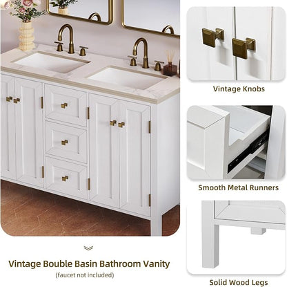 DWVO 47 Inch Bathroom Vanity with Double Sink | Bathroom Storage Cabinet