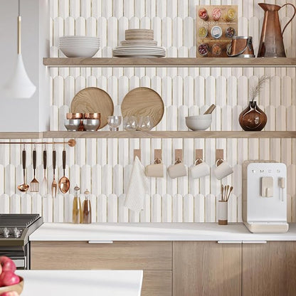 Vamos Tile Peel and Stick Backsplash Seamless Tile,1-Sheet Stick on Backsplash for Kitchen,Dolomite Gray and White+Light Gold Metal Self Adhesive PVC Tiles（Sample）