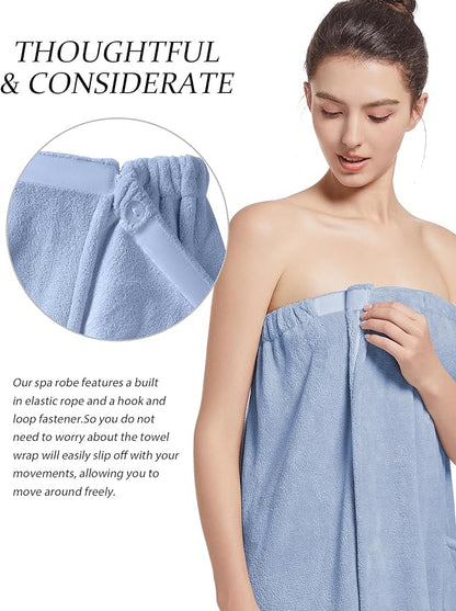 Women'S Soft Wrap Towel Full Length，Bath Robe After Shower Female Plush Long，Spa Bathrobes Lightweight With Pockets