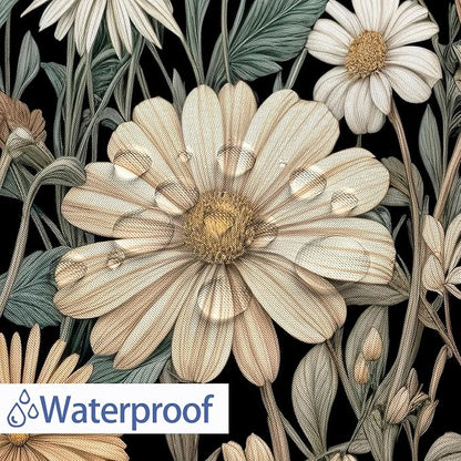 Vintage Boho Floral Shower Curtain, Cute Retro Bohemian Flower Botanical Aesthetic Decorative Shower Curtain Set with Hooks, Unique Dark Wildflower Rustic Farmhouse Shower Curtains for Bathroom 72X72