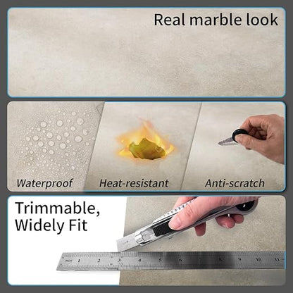 Art3d 30-Pack Peel and Stick Vinyl Floor Tiles, 12 x 12 in, Slate | Anti-Slip, Waterproof, Stain-Resistant, Simple to Clean, Durable, Premium Vinyl, Ideal for Kitchen, Dining Room, Bedrooms