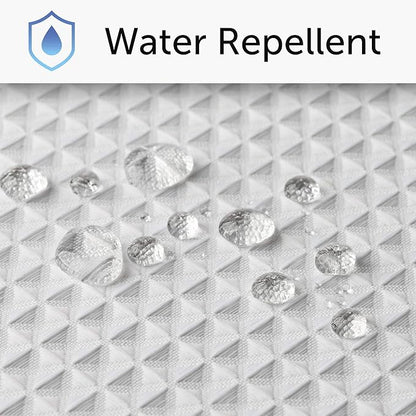 Creative Scents Fabric White Shower Curtain for Bathroom - 60" x 72" Spa, Hotel Luxury Matt Waffle Weave Square Design, Water Repellent, 230 GSM Weighty Cloth, for Decorative Bathroom Curtains
