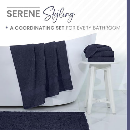 Martex 100% Cotton Ringspun Bath Rug | Super Soft | Super Absorbent | Essential Bathroom Rugs | Non-Slip Bath Mat | Quick Drying Bath Mat | Navy
