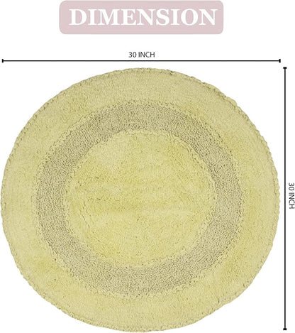 Home Weavers Radiant Collection 100% Cotton Bathroom Rugs Set, Bathroom Décor, Washable Rug, Extra Soft and Absorbent Bath Rug, Kitchen Mat, Bath Mat Set, Bath Floor Mat Non Slip, 30" Round, Green