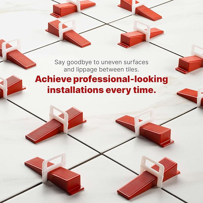 2000 Pcs Tile Leveling System Clips with 1/8" (3mm) Clips - Saves Time for Perfect Precise Installation of Ceramic Tiles - Get Professional Results for Your Shower, Bathroom, Backsplash